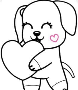 10张简简单单画吐舌头的小狗宠物儿童涂色简笔画大全！