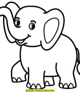 11张大耳朵长鼻子的大象宝宝卡通涂色儿童简笔画