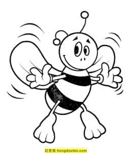 7张大眼睛的小蜜蜂忙碌采蜜的儿童涂色故事免费下载！