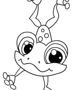 青蛙的一生！11张青蛙一家人卡通儿童涂色简笔画！