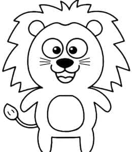10张草原之王大狮子简单可爱的动物涂色简笔画！