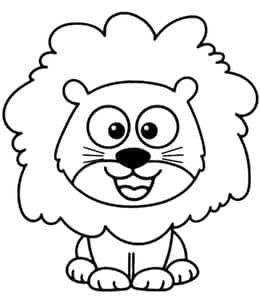 最迷人的大猫！10张可爱的大狮子卡通儿童涂色简笔画