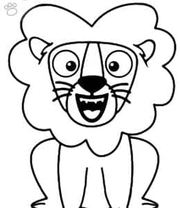 10张为孩子们准备的微笑着的卡通狮子涂色简笔画下载！