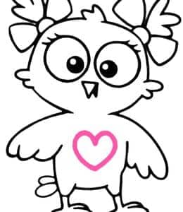 10张简单猫头鹰涂色简笔画免费下载！奇妙的大眼睛精灵！