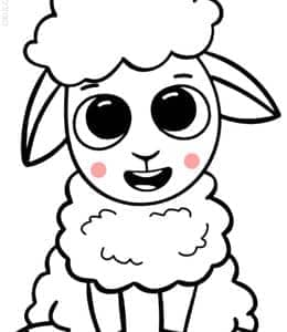 13张软绵绵的小羊宝宝幼儿卡通涂色简笔画免费下载！
