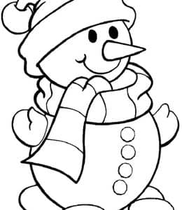 如何堆一个完美的雪人？10张圆滚滚的可爱圣诞雪人涂色图片！