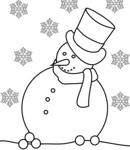 有着胡萝卜鼻子的可爱雪人！9张卡通雪人涂色简笔画！