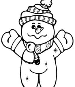 11张冬天可爱温暖的雪人宝宝卡通涂色简笔画大全！