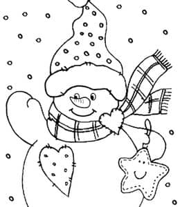 孩子们最喜欢的玩伴！11张冰雪季的大雪人艺术涂色图片！