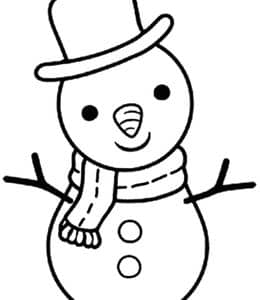 欢迎冬天的到来！10张圣诞节可爱雪人儿童涂色图片！