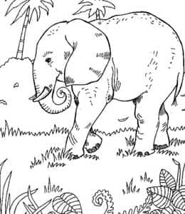 10张孩子们都喜欢的丛林巨人大象卡通涂色简笔画下载！
