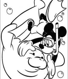 10张米老鼠潜泳打高尔夫球开飞机有趣的卡通故事涂色图片！