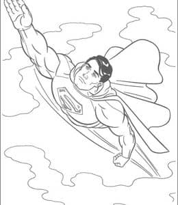 10张通过自己的意志力和身体能力在空中自由移动的超人卡通涂色图片！