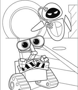 12张动画电影《机器人总动员》卡通角色主题涂色图片打包下载