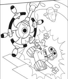 10张《机器人总动员》机器人Wall-E和Eve 的冒险故事涂色图片！