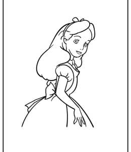 15张《爱丽丝梦游仙境》爱丽丝兔子先生红心皇后卡通涂色图片下载！