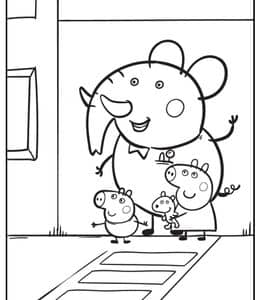 看谁有最多的朋友！11张可爱的《小猪佩奇》动画片涂色图片大全！