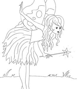 11张幻想生物拿着魔棒的森林小仙女公主涂色图片！