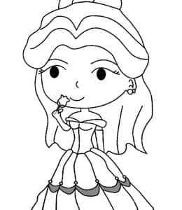 10张可爱简单的女孩及小美人鱼公主睡美人公主涂色图片免费下载！