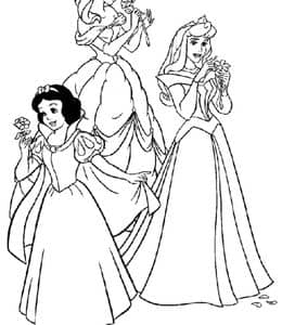 10张最经典的童话故事白雪公主睡美人漂亮公主涂色涂色简笔画！