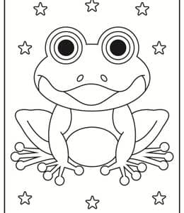 10张爱唱歌的小青蛙以及蝌蚪池塘卡通涂色儿童画下载