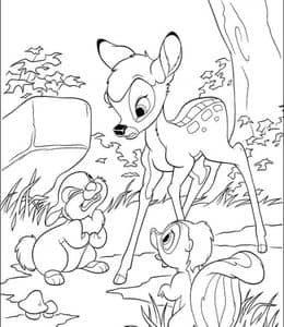 成长友谊家庭和勇气的冒险故事！10张动画片《小鹿斑比》卡通涂色图片！