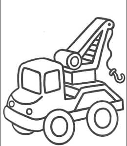 9张大吊车翻土车卡车拖拉机马路上的明星卡通涂色简笔画！