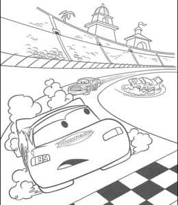 10张《赛车总动员》红色闪电麦昆免费涂色A4图片下载！