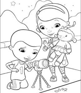 9张《Doc McStuffins》装扮医生的游戏可爱女孩动画卡通涂色图片！