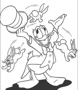 11张爱生气很倒霉的搞笑唐老鸭可爱动画角色涂色图片！