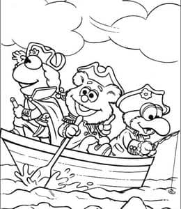 12张幼儿动画《Muppet Babies》青蛙克米特和更多角色幼儿卡通涂色图片！