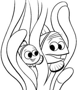 10张《海底总动员》爱闯祸的尼莫和爸爸卡通涂色图片下载！