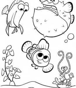 10张《海底总动员》善良勇敢的小丑鱼尼莫的卡通涂色大全!