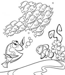 12张《海底总动员》玛林和尼莫爱的故事卡通涂色图片下载！