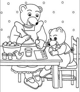 10张小熊主题动画片《小棕熊布朗》幼儿涂色简笔画