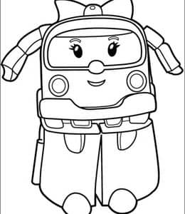 10张学前动画片《变形警车珀利》可可爱爱的变形汽车卡通涂色图片！