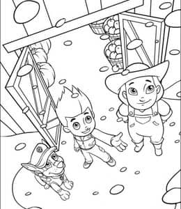 10张《汪汪特工队》可爱男孩莱德和小狗们卡通涂色故事图片！