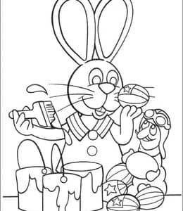 9张复活节Easter Bunny大耳朵兔子和彩蛋卡通涂色图片下载！
