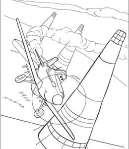 8张《飞机总动员》最有趣的飞机和赛车的动画片涂色免费下载！