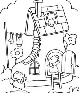 8张童话中可爱的小老鼠杰瑞和奶酪幼儿涂色简笔画免费下载！