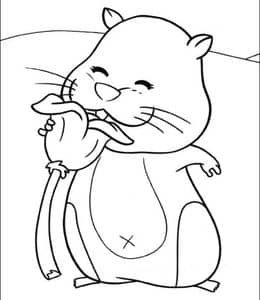 10张《仓鼠玩具ZhuZhu Pets》可爱小仓鼠的幸福生活涂色简笔画