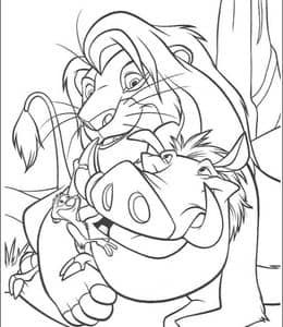9张《狮子王》无忧无虑的小狮子辛巴最快乐的时光卡通涂色图片