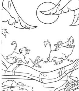 10张《狮子王》辛巴木法沙及更多动物角色卡通涂色图片！
