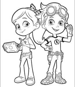 10张未来机器发明家《Rusty Rivets》和朋友们卡通涂色大全免费下载