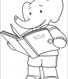 12张动物园幼儿园《巴巴尔大象》幼儿卡通涂色图片！