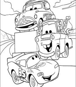 14张经典动画片《赛车总动员》闪电麦昆的故事卡通涂色图片