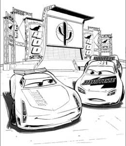 10张《赛车总动员》争夺赛车界最高荣誉Pisten Cup动画涂色图片！