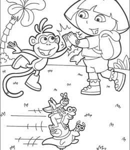 14张《Dora The Explorer》爱冒险的朵拉卡通涂色图片！