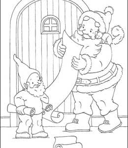 10张圣诞节最受欢迎的两个角色圣诞老人和圣诞小矮人卡通涂色图片！