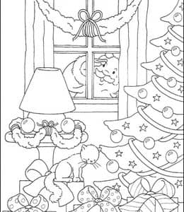 10张温馨浪漫的圣诞节故事卡通涂色图片免费下载！
